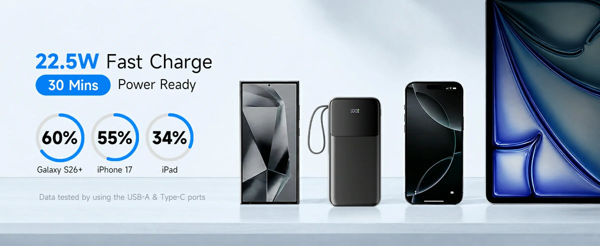 avepower dx273 power bank with convenient integrated charging cables