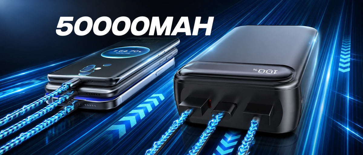 50000mah high capacity power bank with 22.5w fast charging