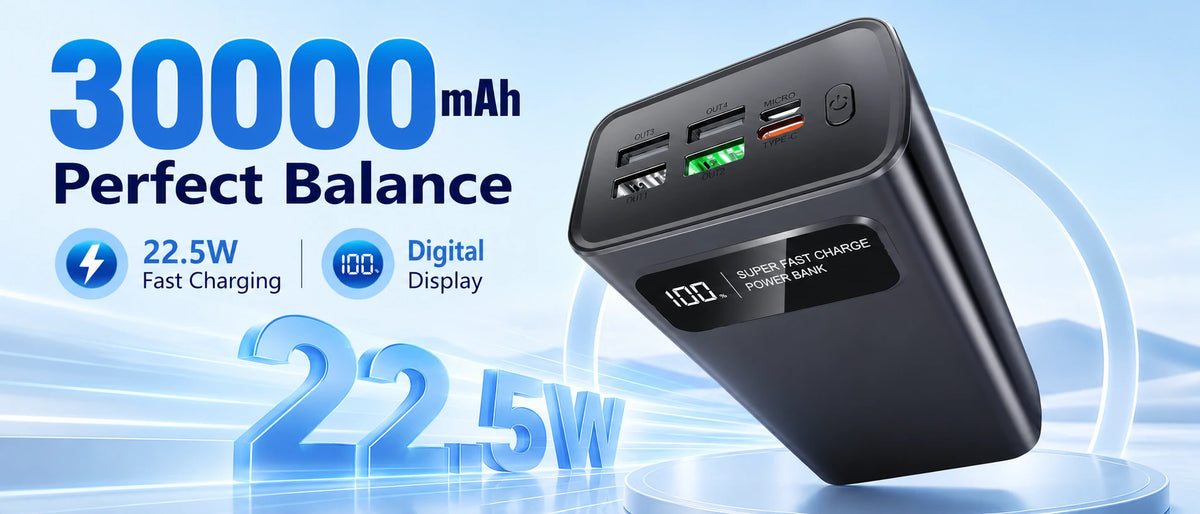 30000mah power bank with multiple output ports