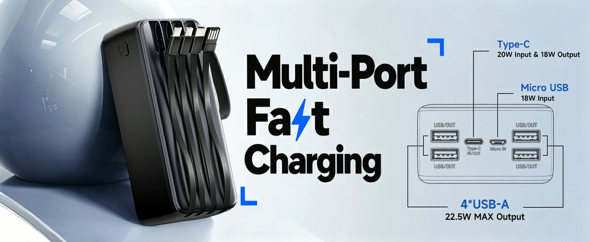 avepower dx273 portable power bank with multiple charging ports