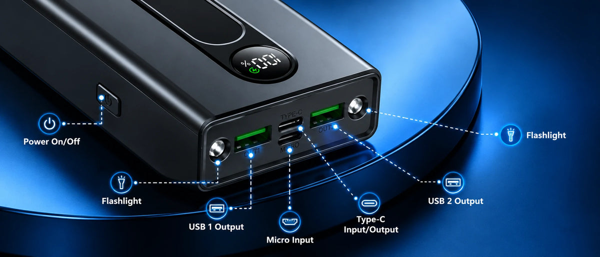 power bank with usb c input and output