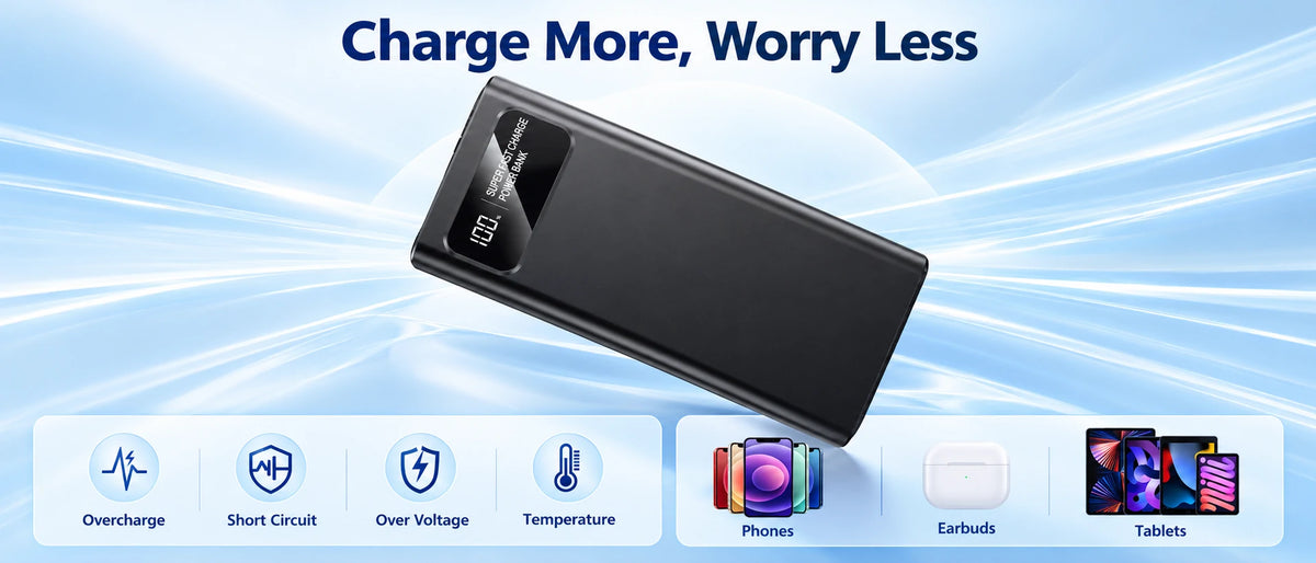 30000mah power bank with usb c fast charging
