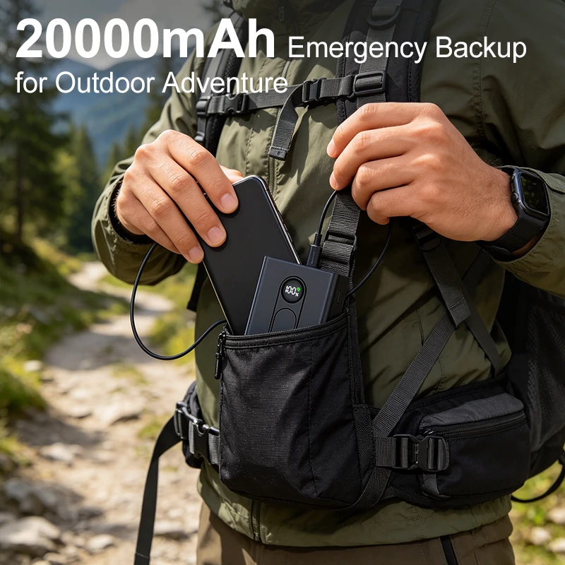 portable power bank with dual emergency flashlights