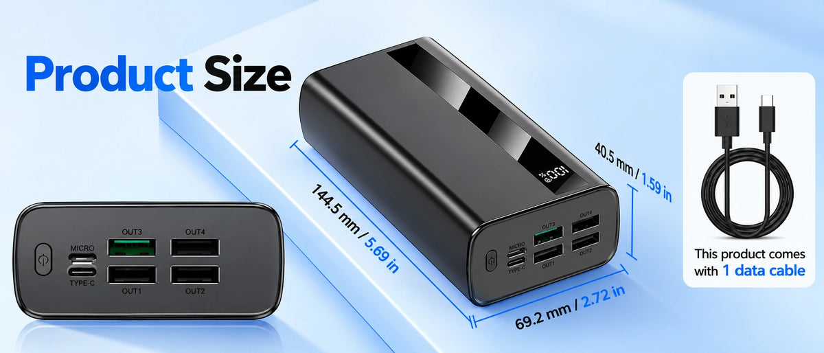 k134 power bank product size dimensions