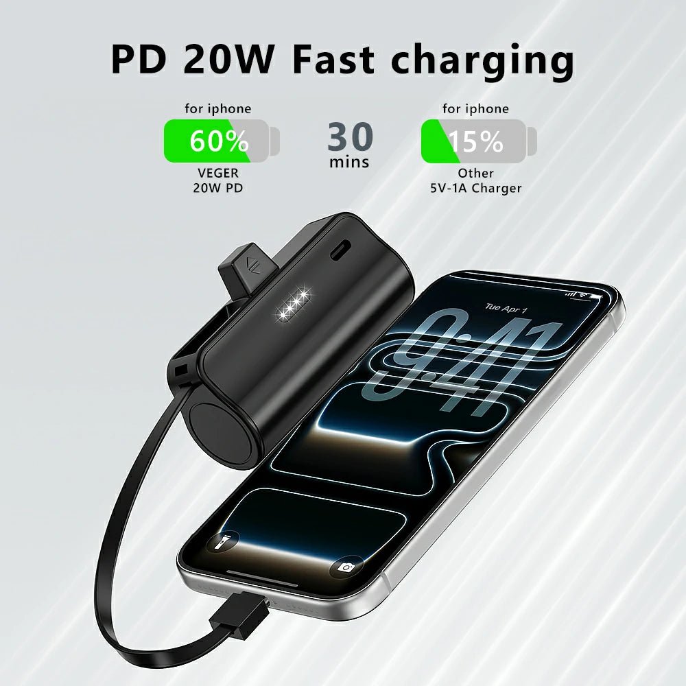 avepower k188 5000mah compact portable power bank front view