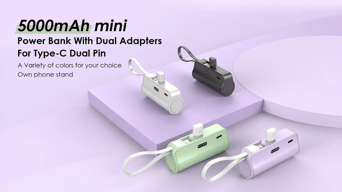 k188 5000mah compact power bank with usb-c plug